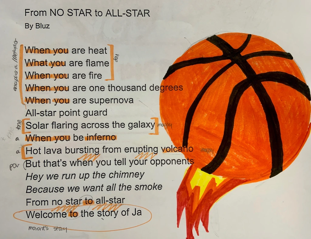 poem about basketball player